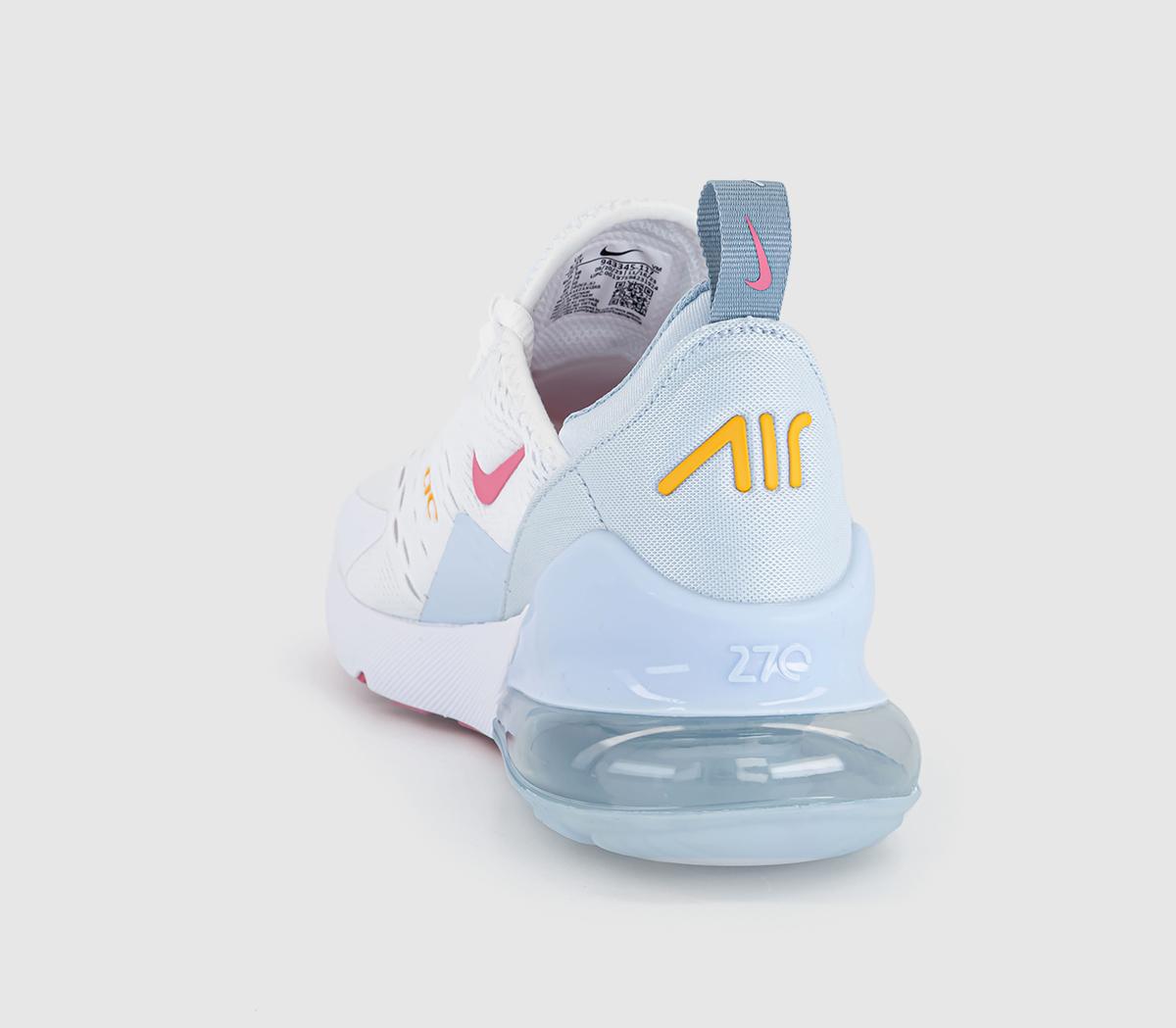 Nike Air Max 270 GS Trainers Nike Air Max 270 GS Trainers White Pinksicle Blue Tint Light Armory Blue