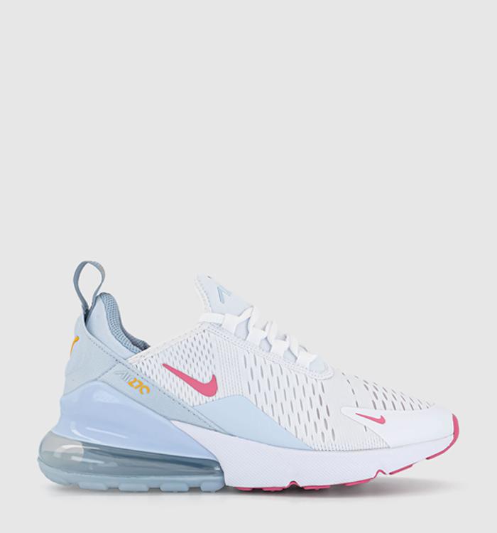 Nike Air Max 270 GS Trainers White Pinksicle Blue Tint Light Armory Blue