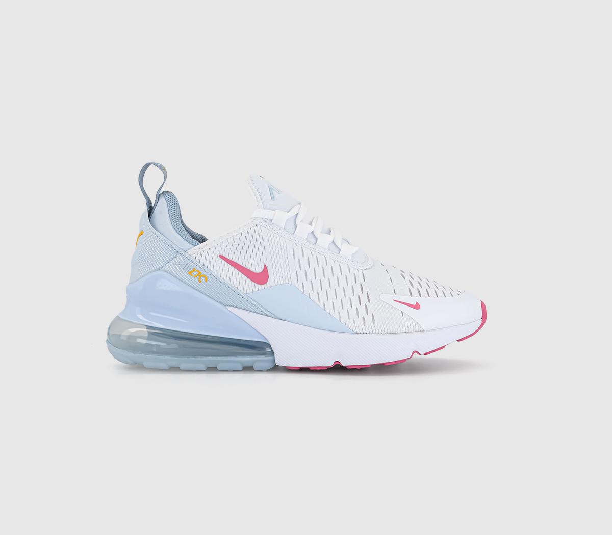 NikeAir Max 270 GS TrainersWhite Pinksicle Blue Tint Light Armory Blue