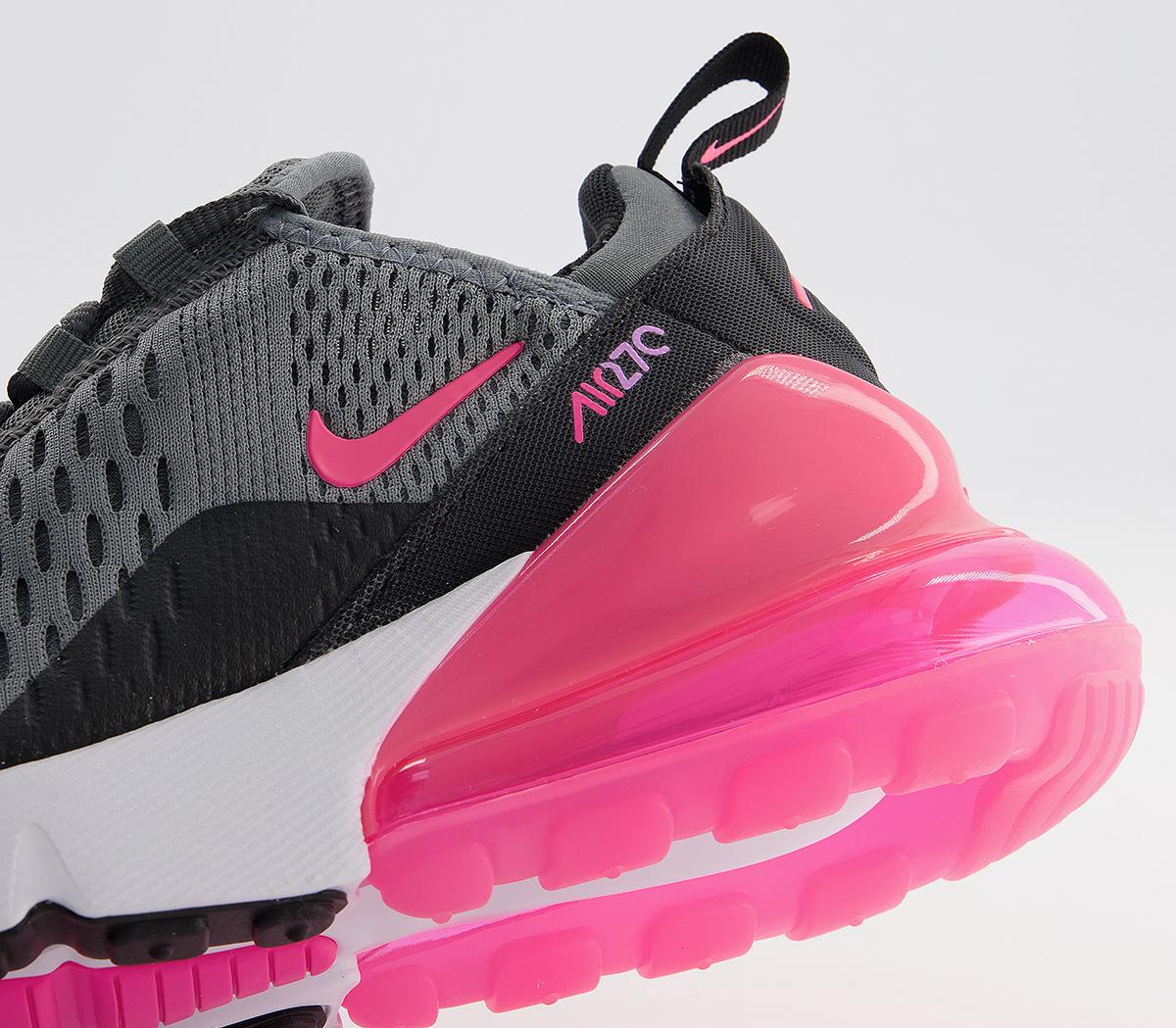 NikeAir Max 270 Gs TrainersSmoke Grey Hyper Pink Black White