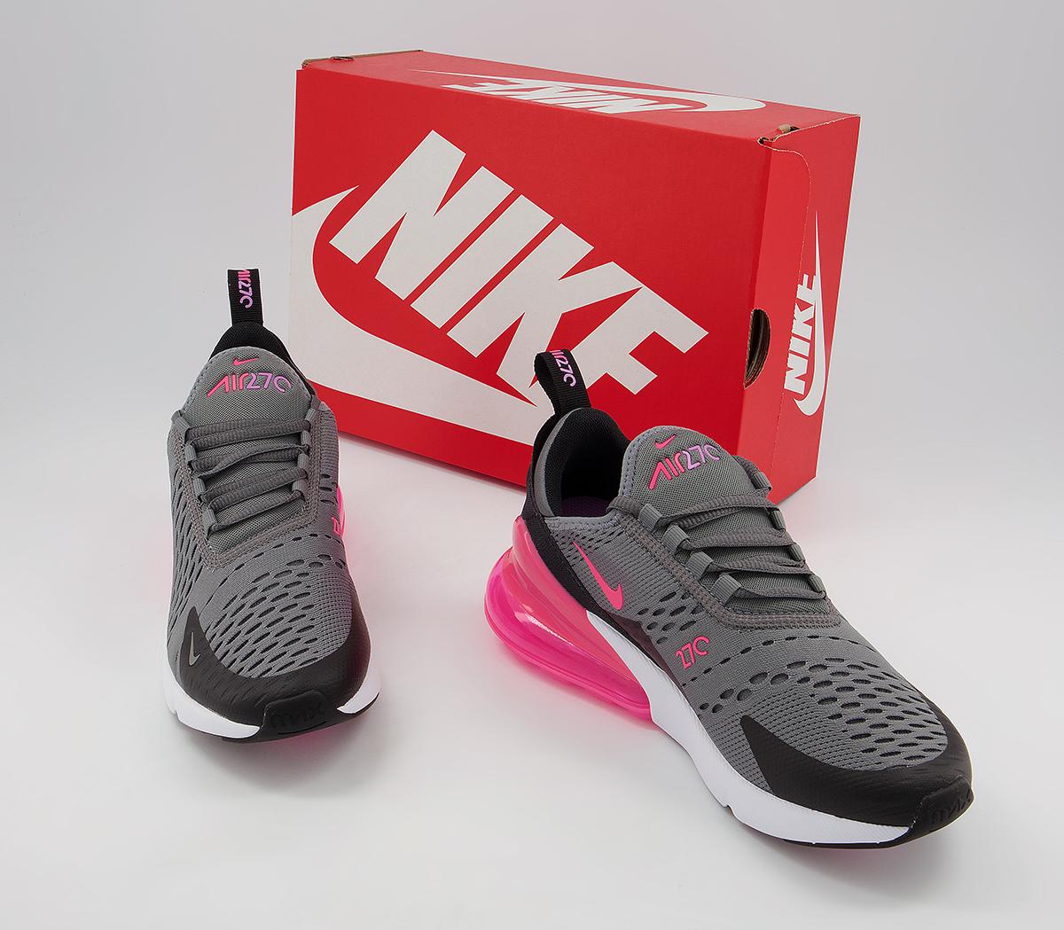 NikeAir Max 270 Gs TrainersSmoke Grey Hyper Pink Black White
