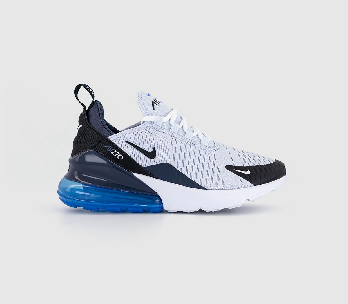 Nike Air Max 270 Junior Trainers Football Grey Black Thunder Blue Unisex