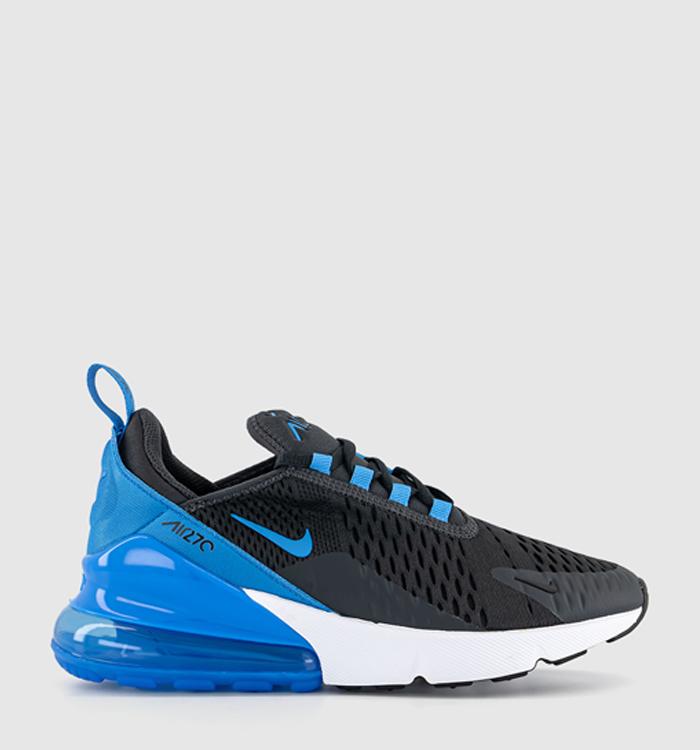 Nike Air Max 270 GS Trainers Anthracite Light Photo Blue Black White