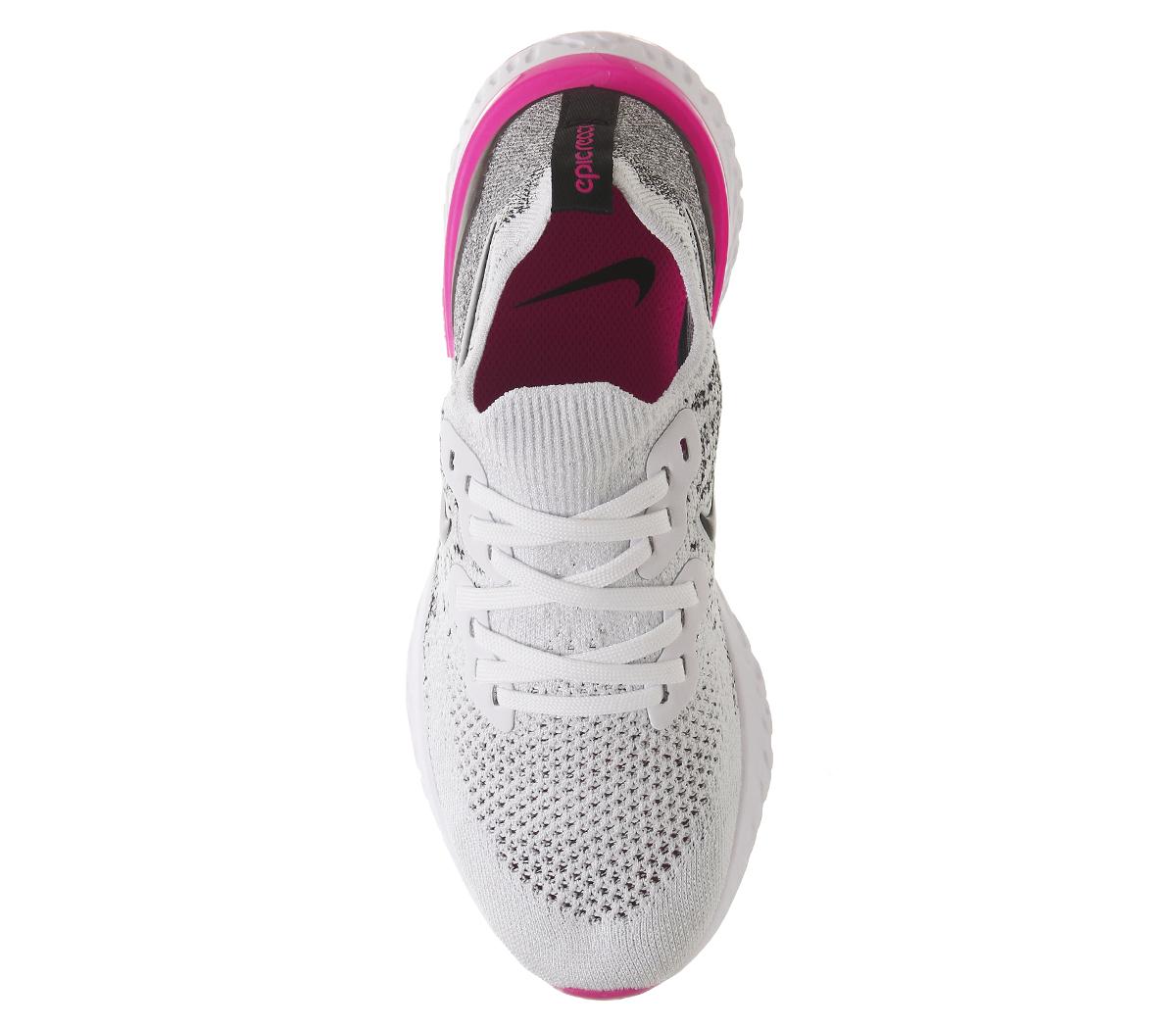 NikeEpic React FlyknitWhite Black Hyper Pink Blue Tint F