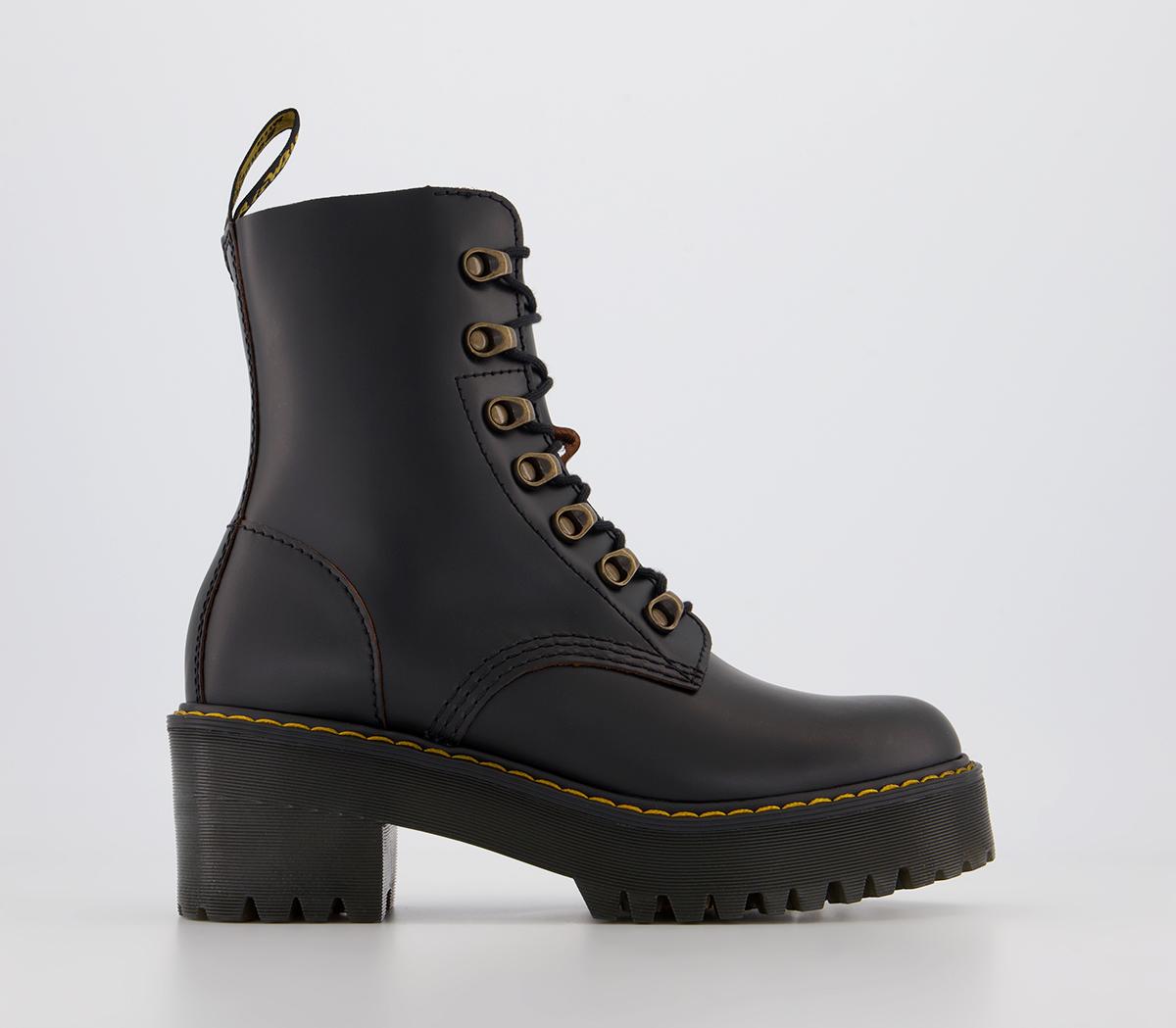 Martens Leona Lace Boots Black Women's Ankle Boots