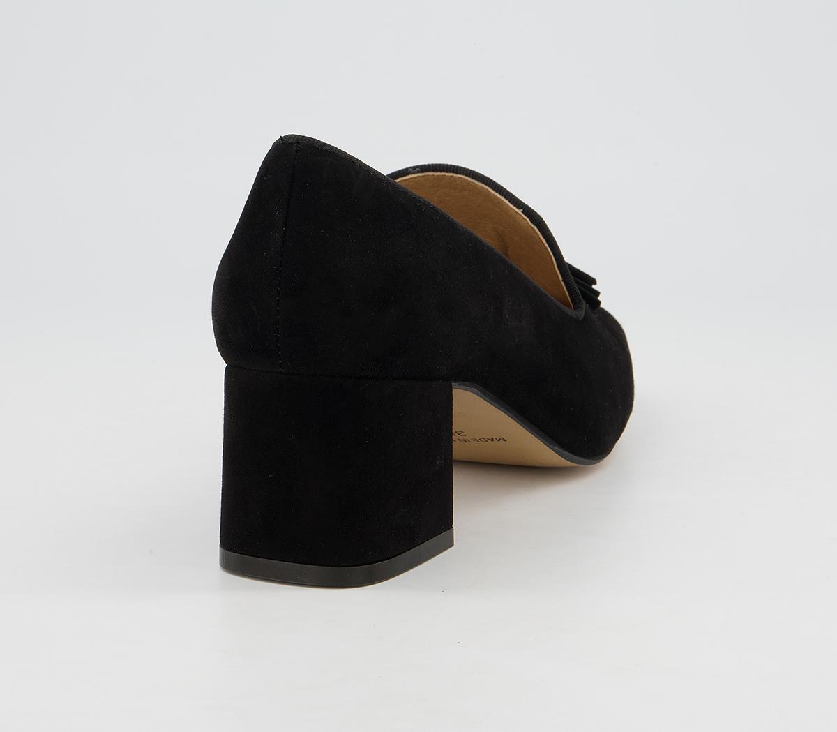 Office Move Tassel Mid Block Heels Office Move Tassel Mid Block Heels Black Suede