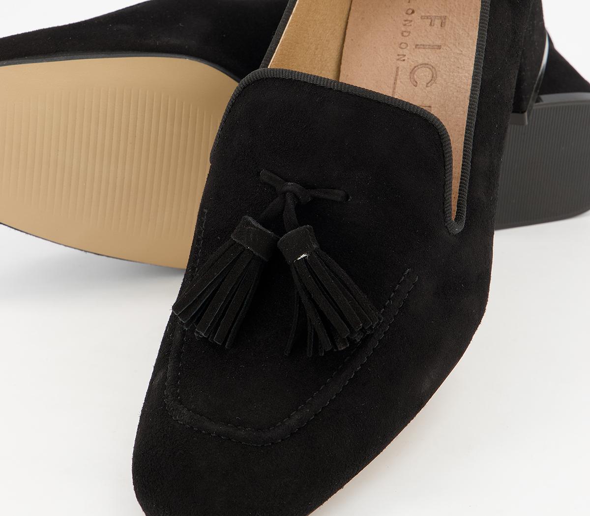 Office Move Tassel Mid Block Heels Office Move Tassel Mid Block Heels Black Suede