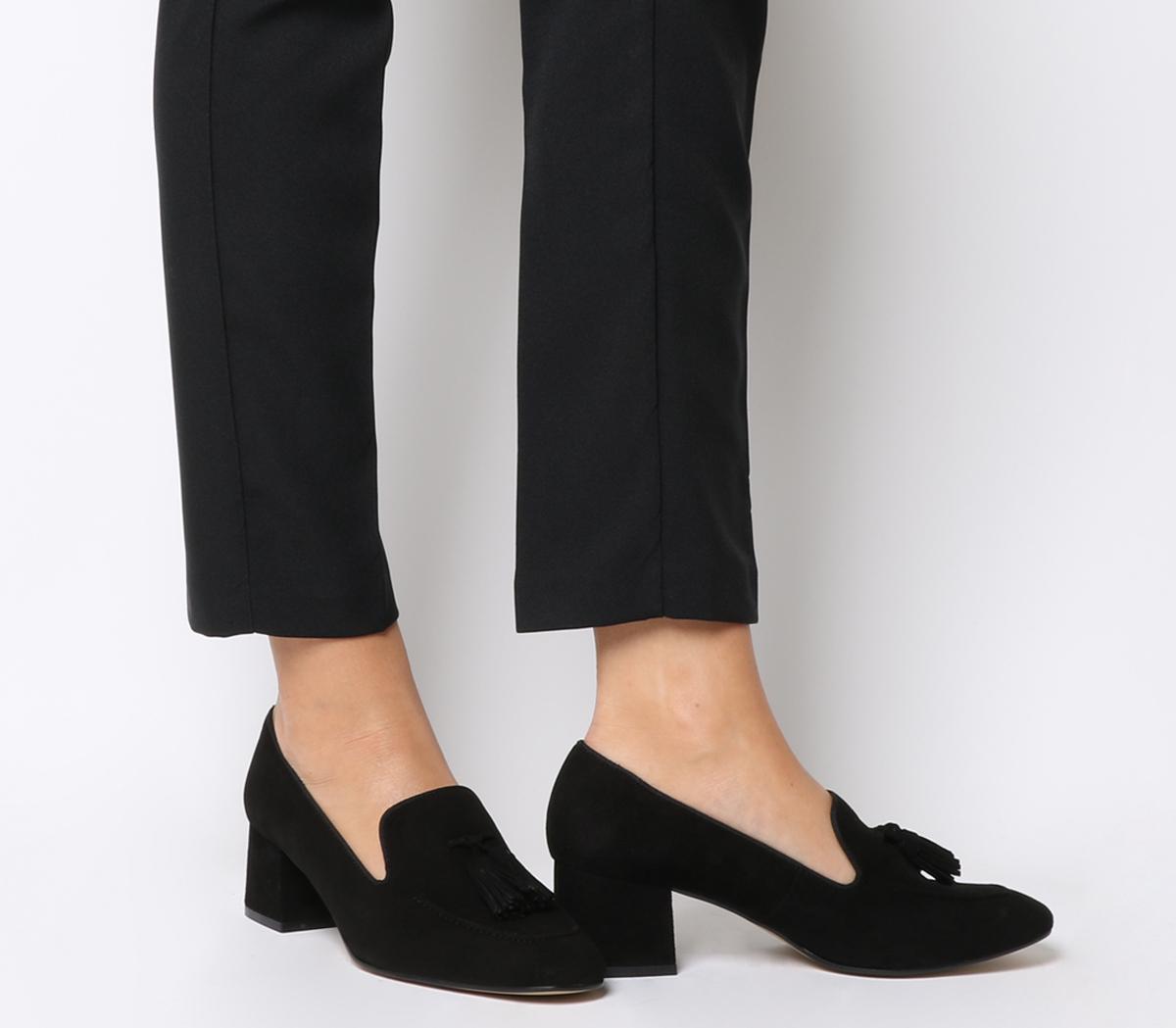 Mid block sale heel loafers