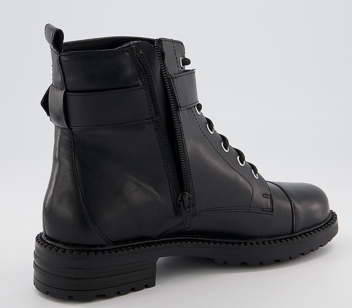 alpaca buckle lace up biker boots