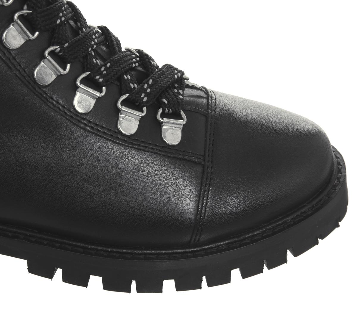 OFFICEAnsel Hiker Lace Up Boots OFFICEAnsel Hiker Lace Up BootsBlack Leather Natural Fur Lining