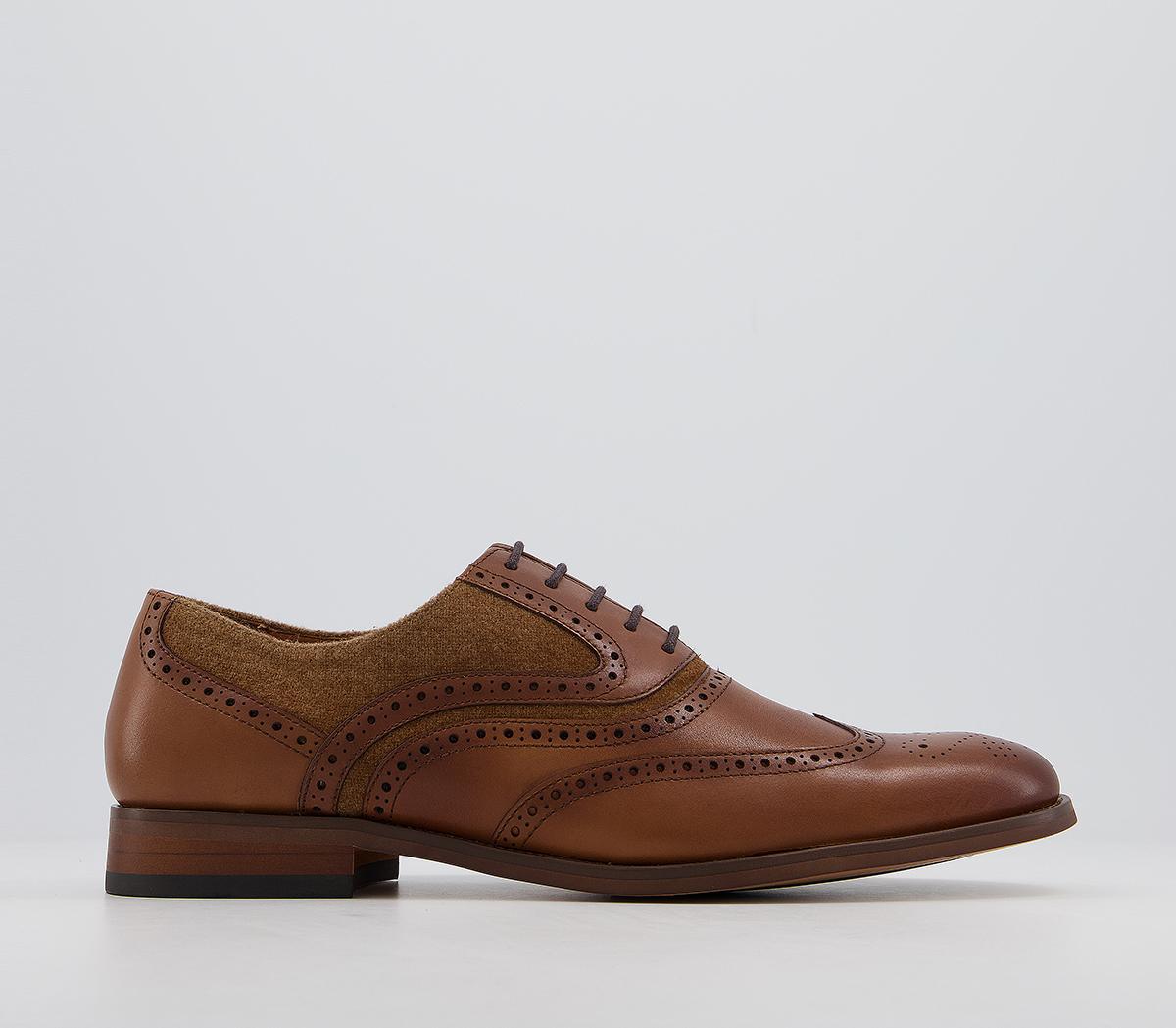OFFICEInfuse BroguesTan Leather Taupe Textile