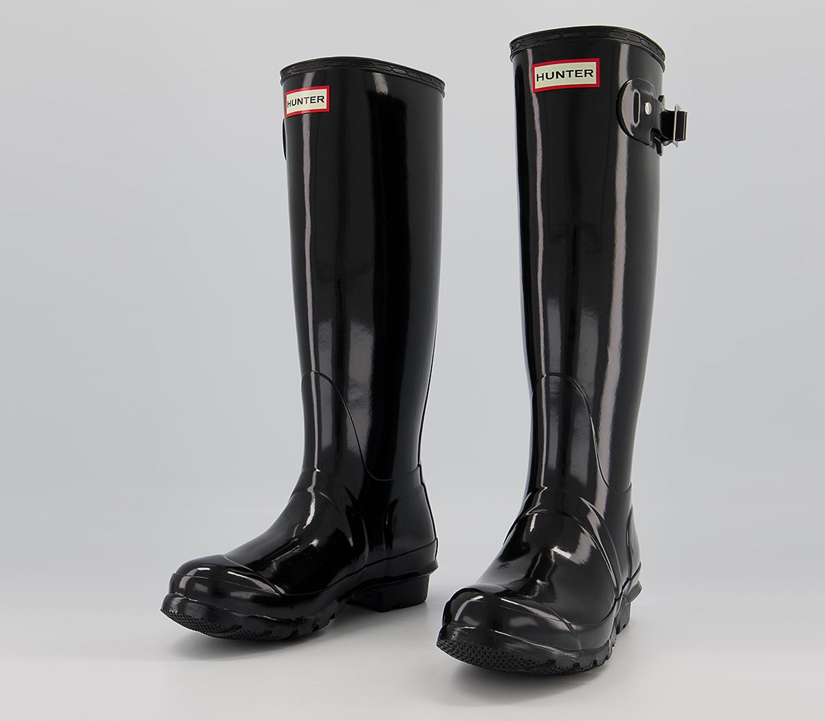 Hunter Original Tall Gloss Wellies W Hunter Original Tall Gloss Wellies W Black Gloss