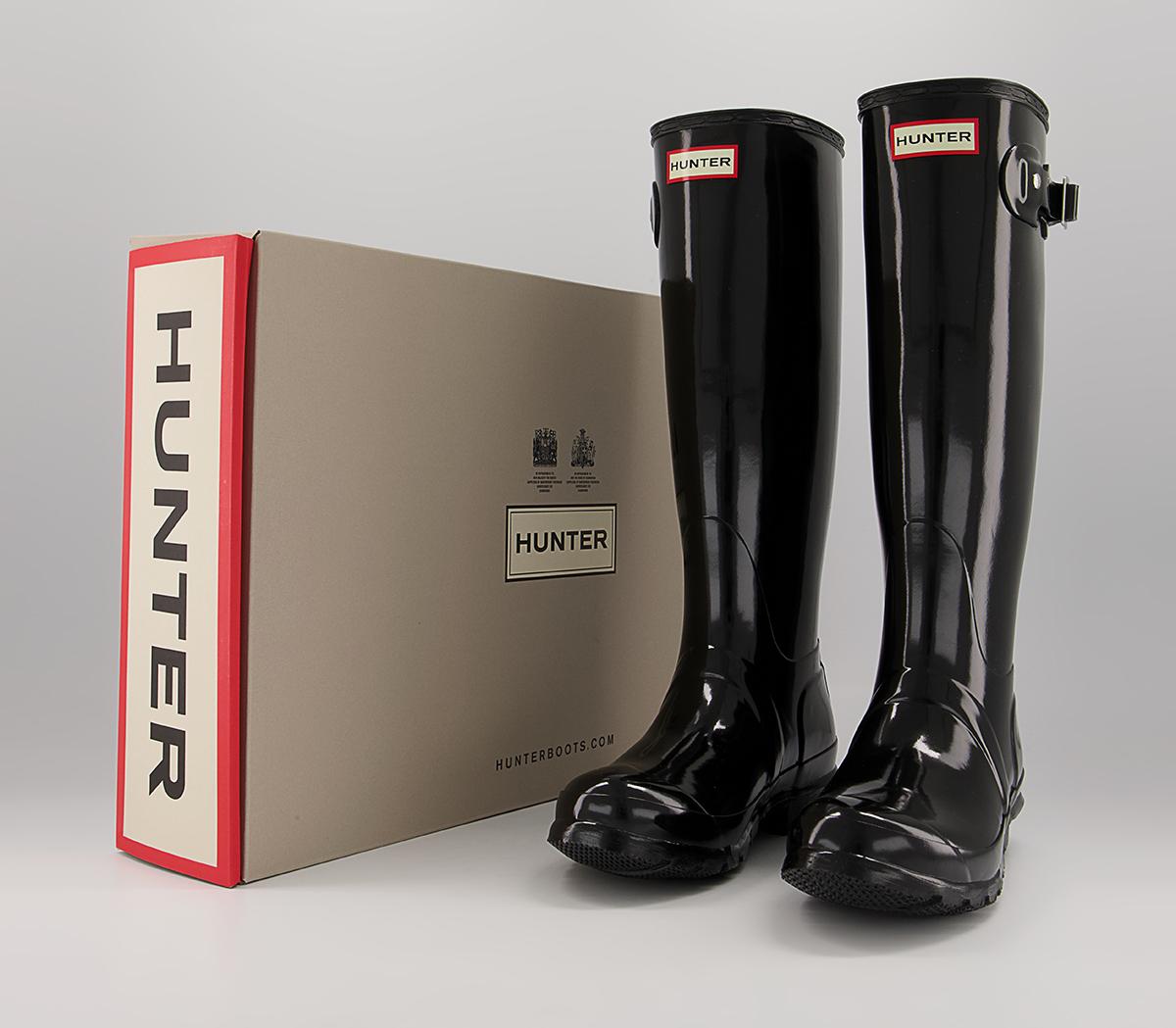 Hunter Original Tall Gloss Wellies W Hunter Original Tall Gloss Wellies W Black Gloss