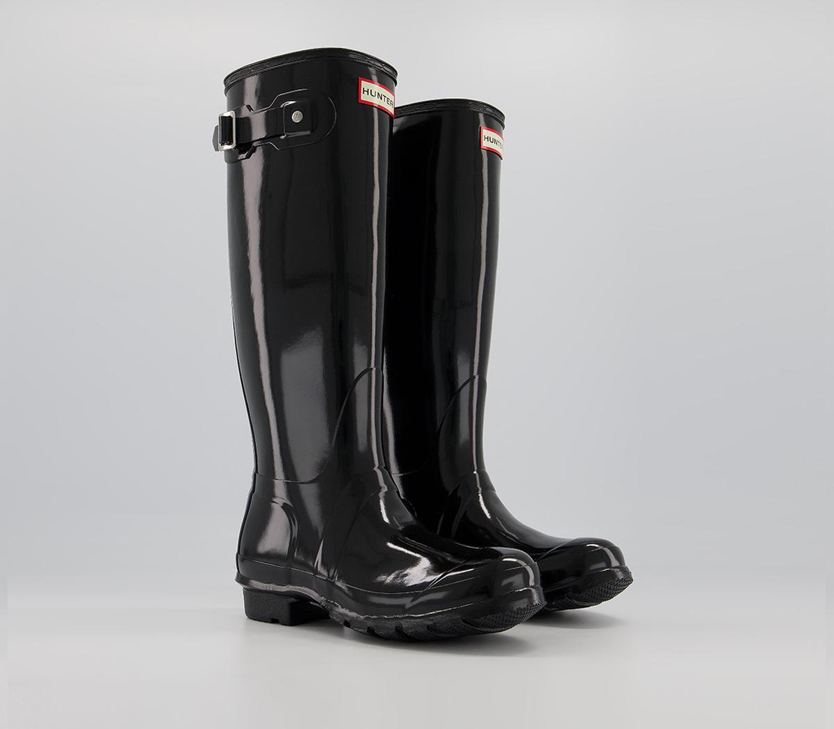 Hunter Original Tall Gloss Wellies W Hunter Original Tall Gloss Wellies W Black Gloss