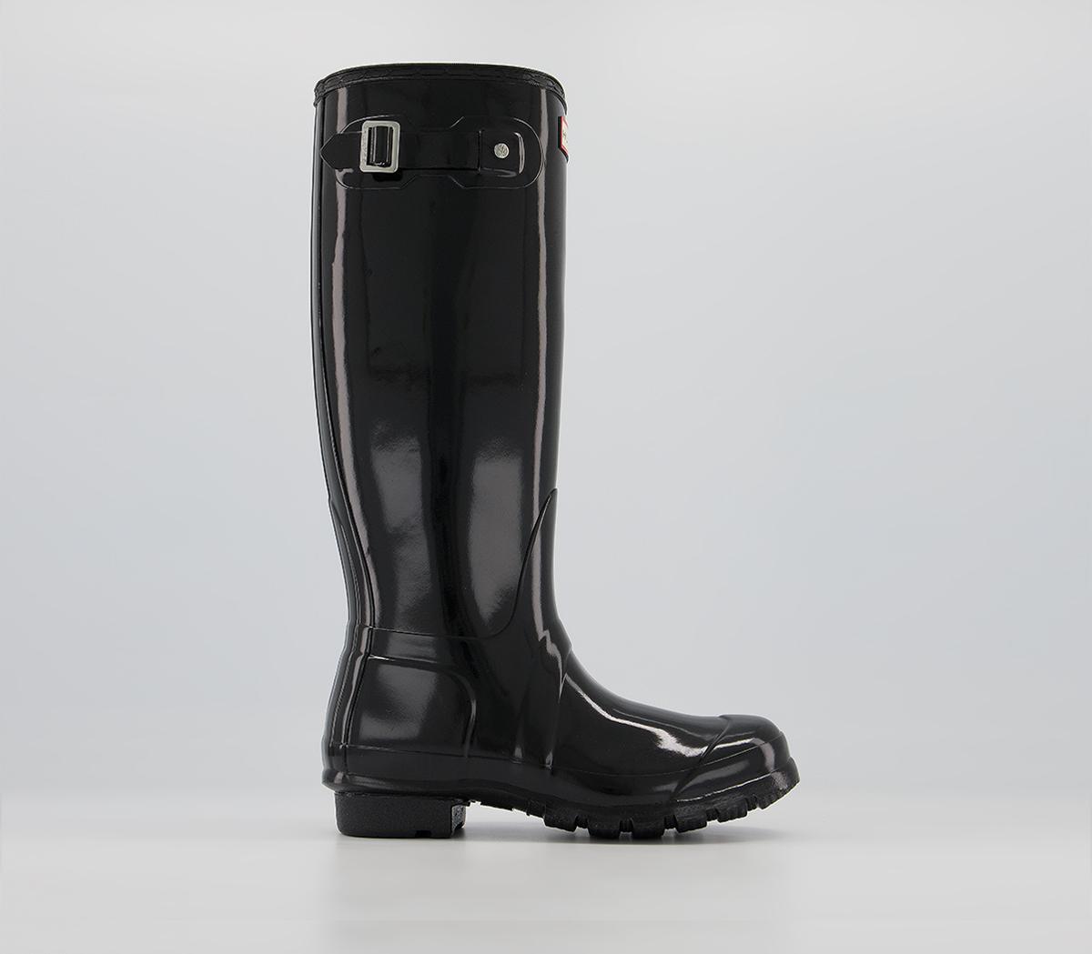 Hunter Original Tall Gloss Wellies W Hunter Original Tall Gloss Wellies W Black Gloss