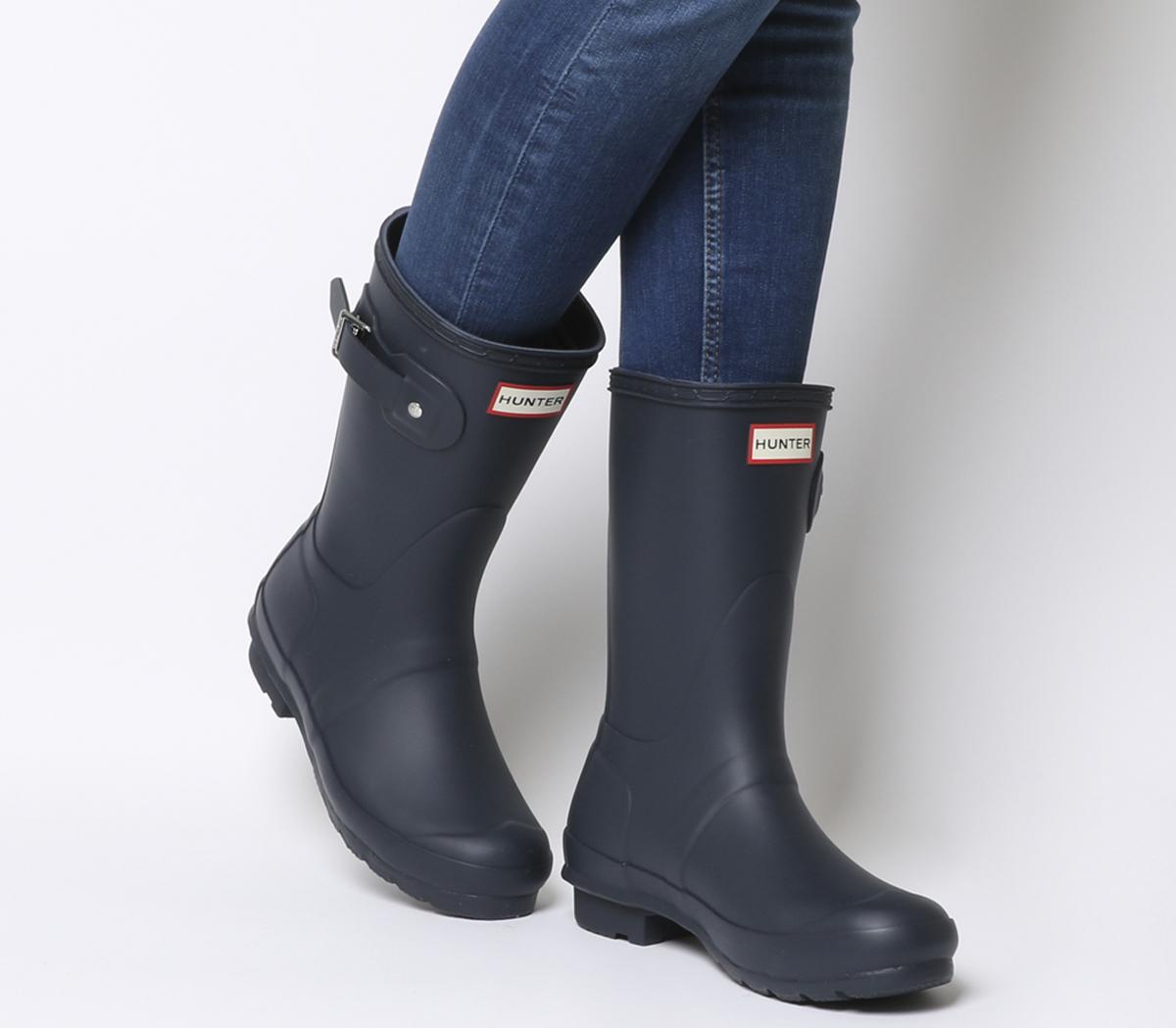 Hunter Original Short Wellies W Navy - Women's Ankle Boots