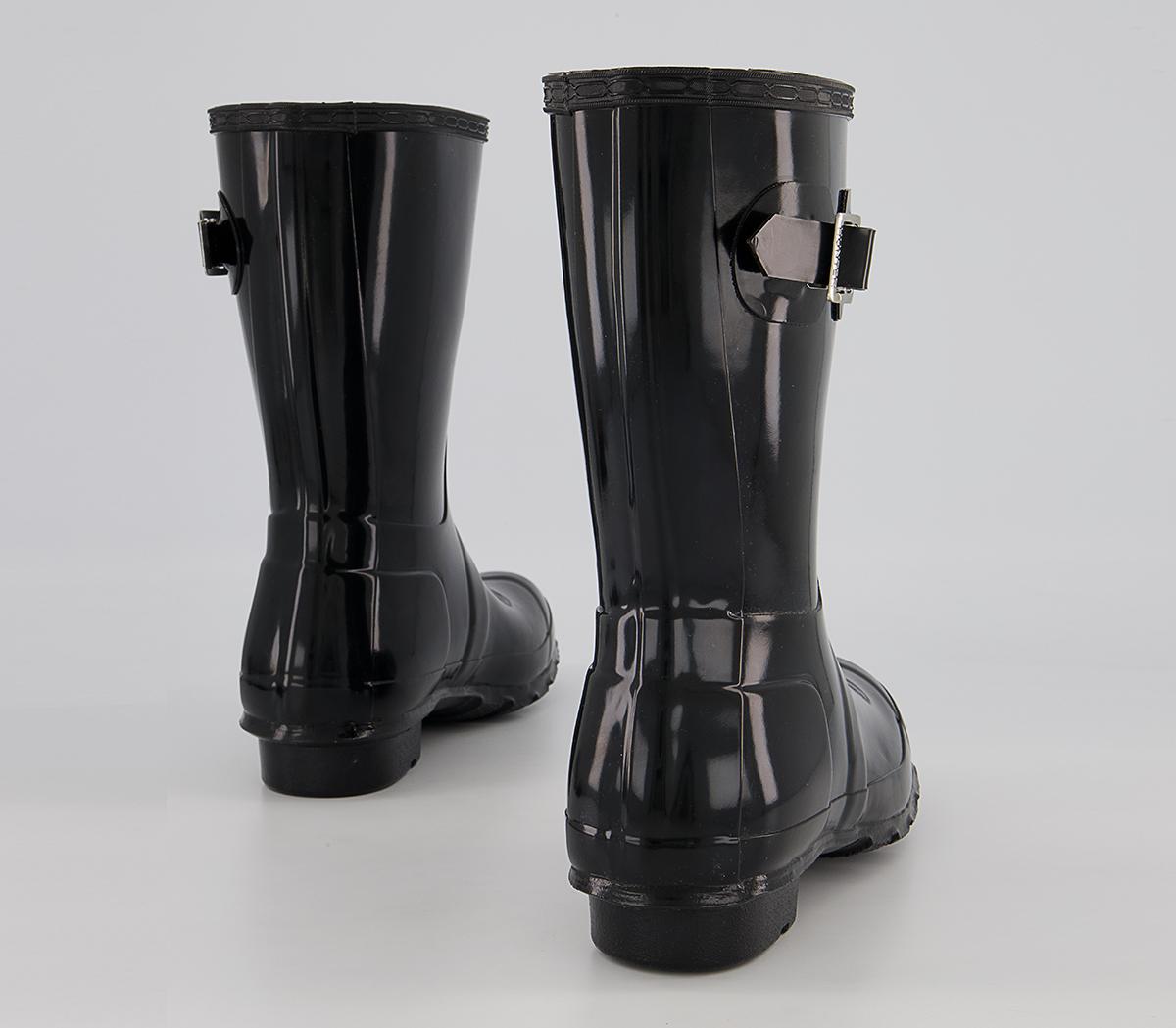 Hunter Original Short Gloss Wellies W Hunter Original Short Gloss Wellies W Black Gloss