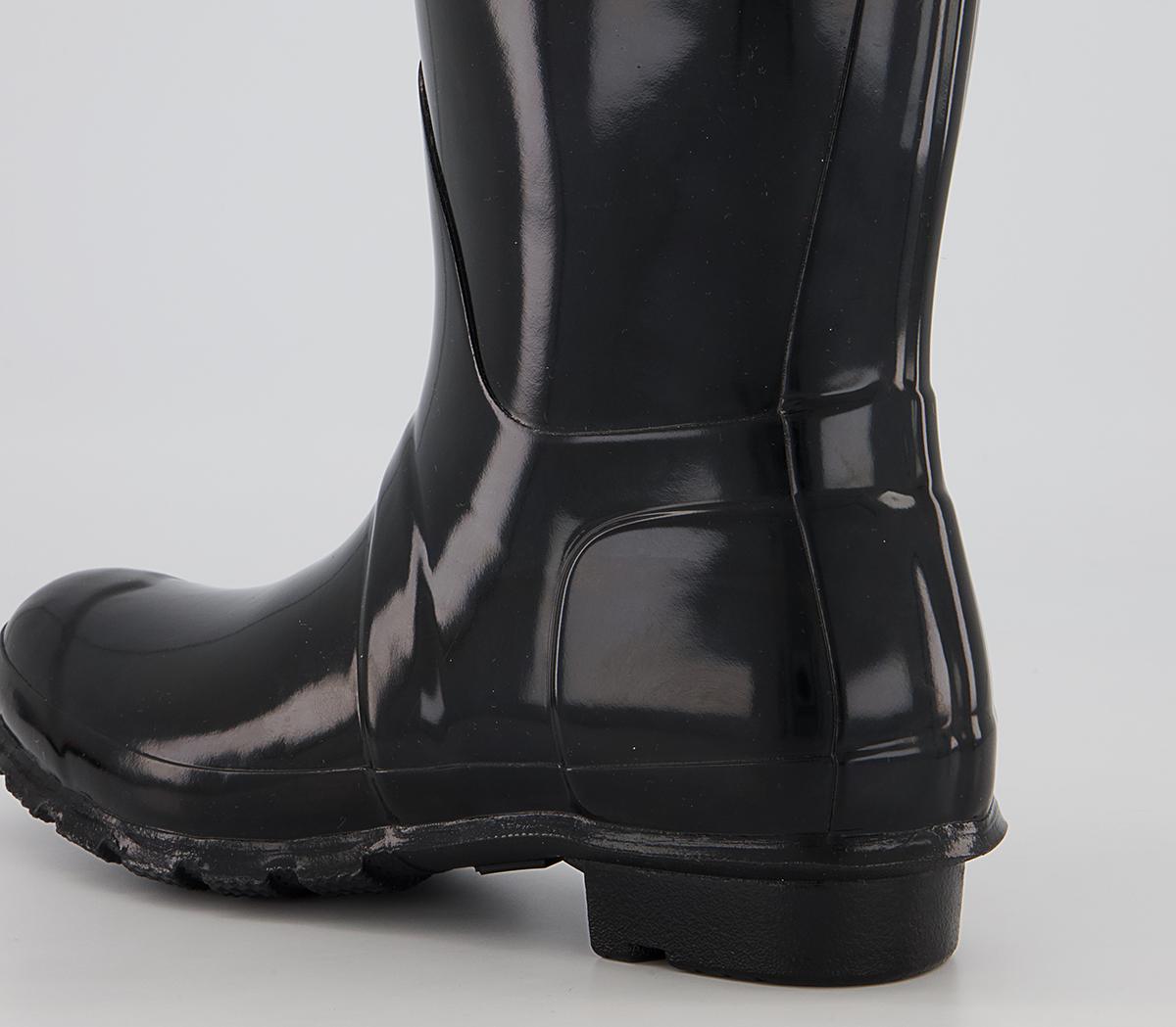 Hunter Original Short Gloss Wellies W Hunter Original Short Gloss Wellies W Black Gloss