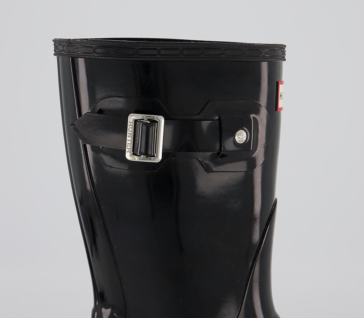 Hunter Original Short Gloss Wellies W Hunter Original Short Gloss Wellies W Black Gloss