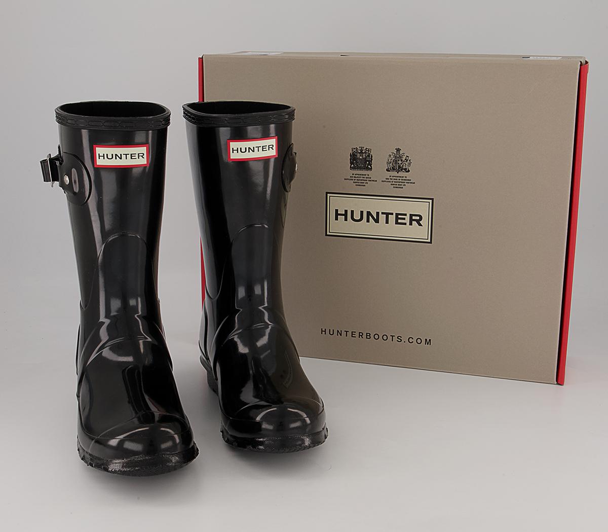 Hunter Original Short Gloss Wellies W Hunter Original Short Gloss Wellies W Black Gloss