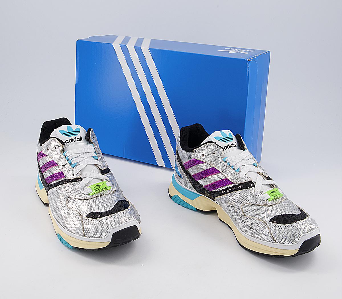adidas Zx 4000 Trainers Black Silver Purple Sequin - Women's
