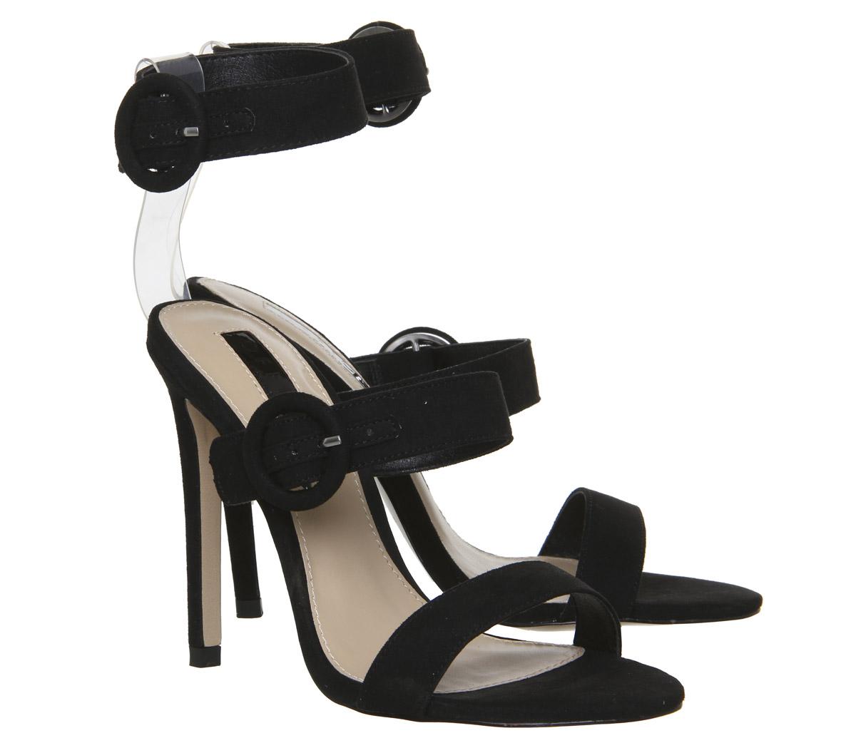 OFFICEHuggable Triple Strap HeelsBlack