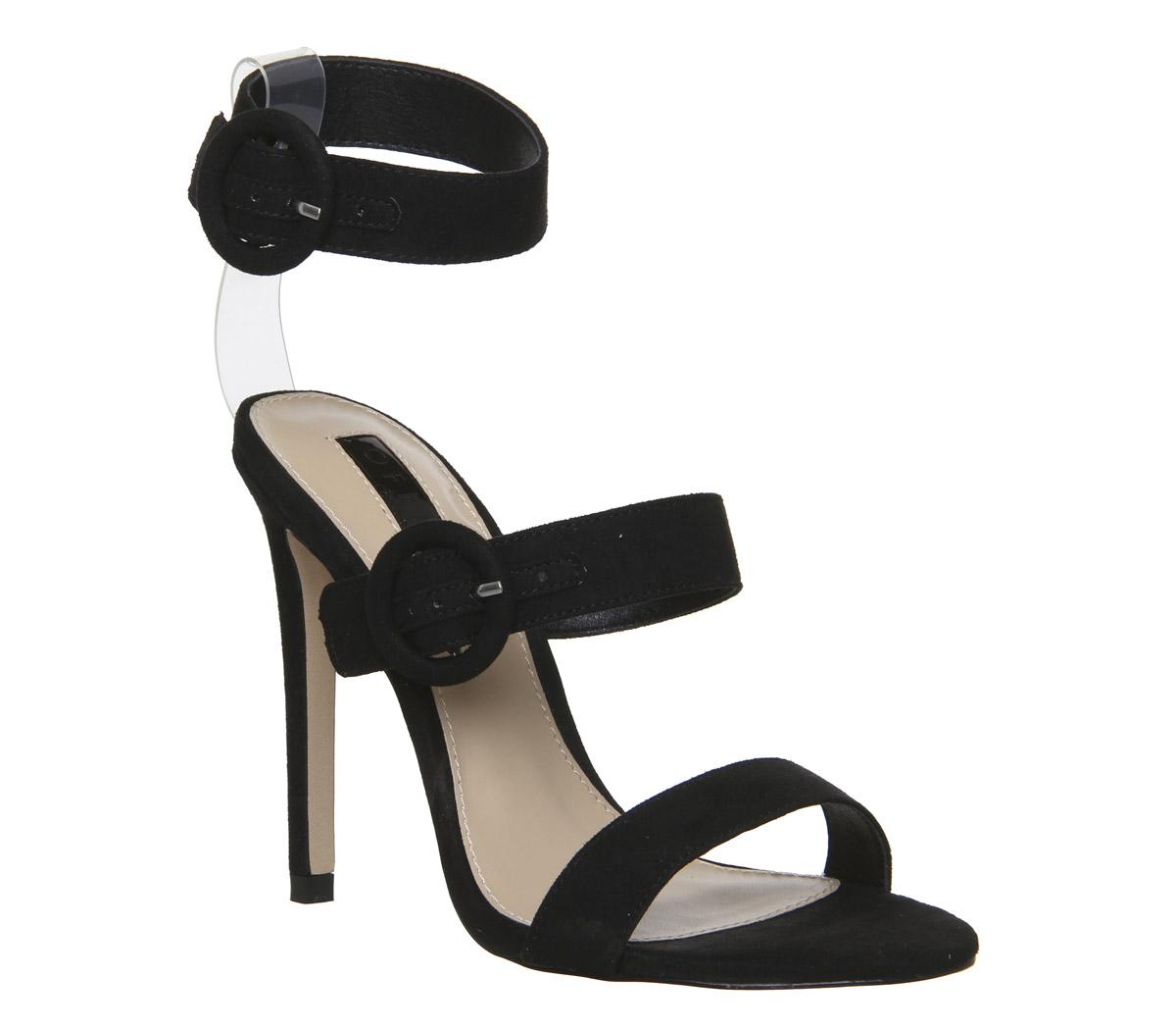 OFFICEHuggable Triple Strap HeelsBlack