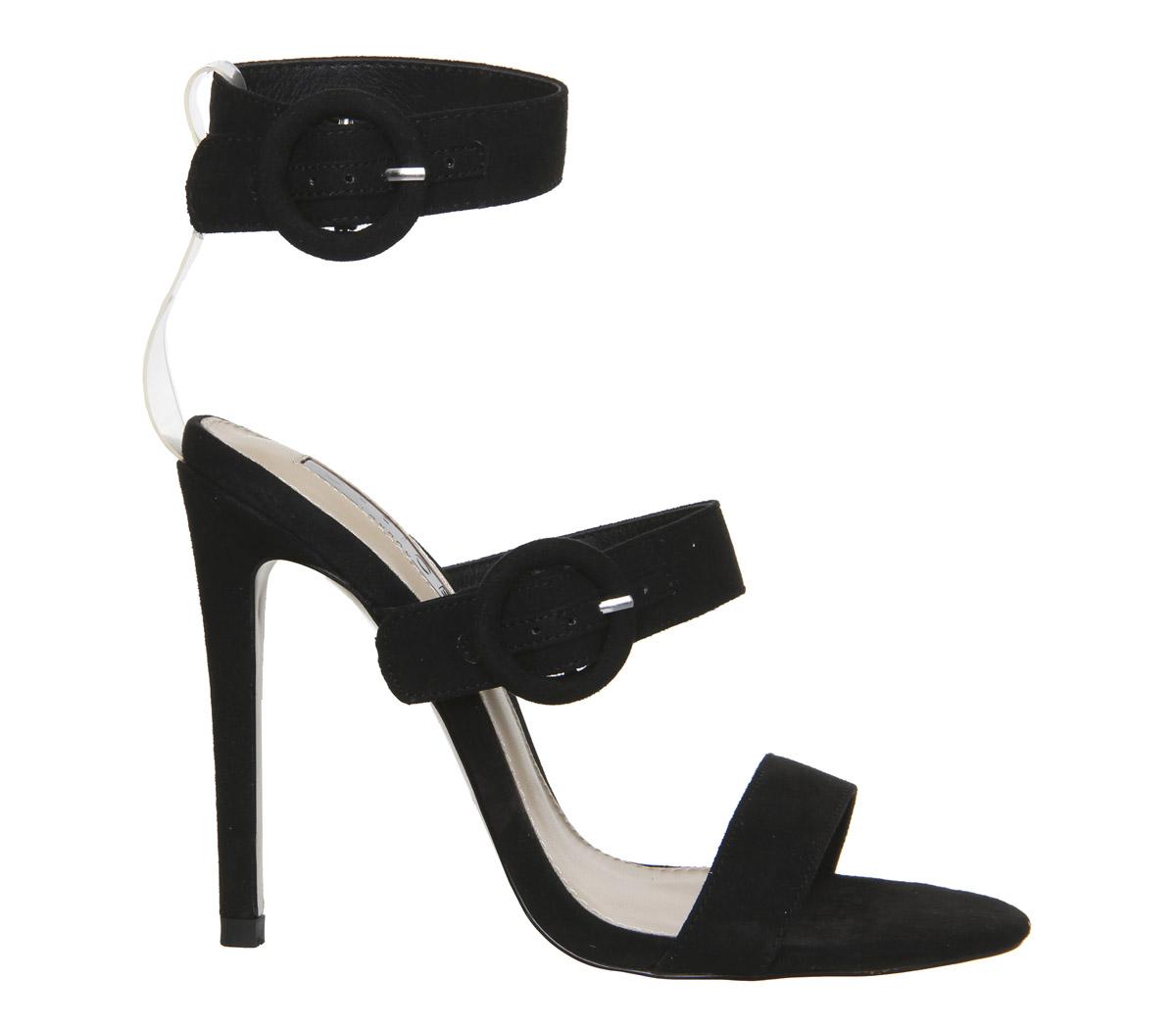OFFICEHuggable Triple Strap HeelsBlack