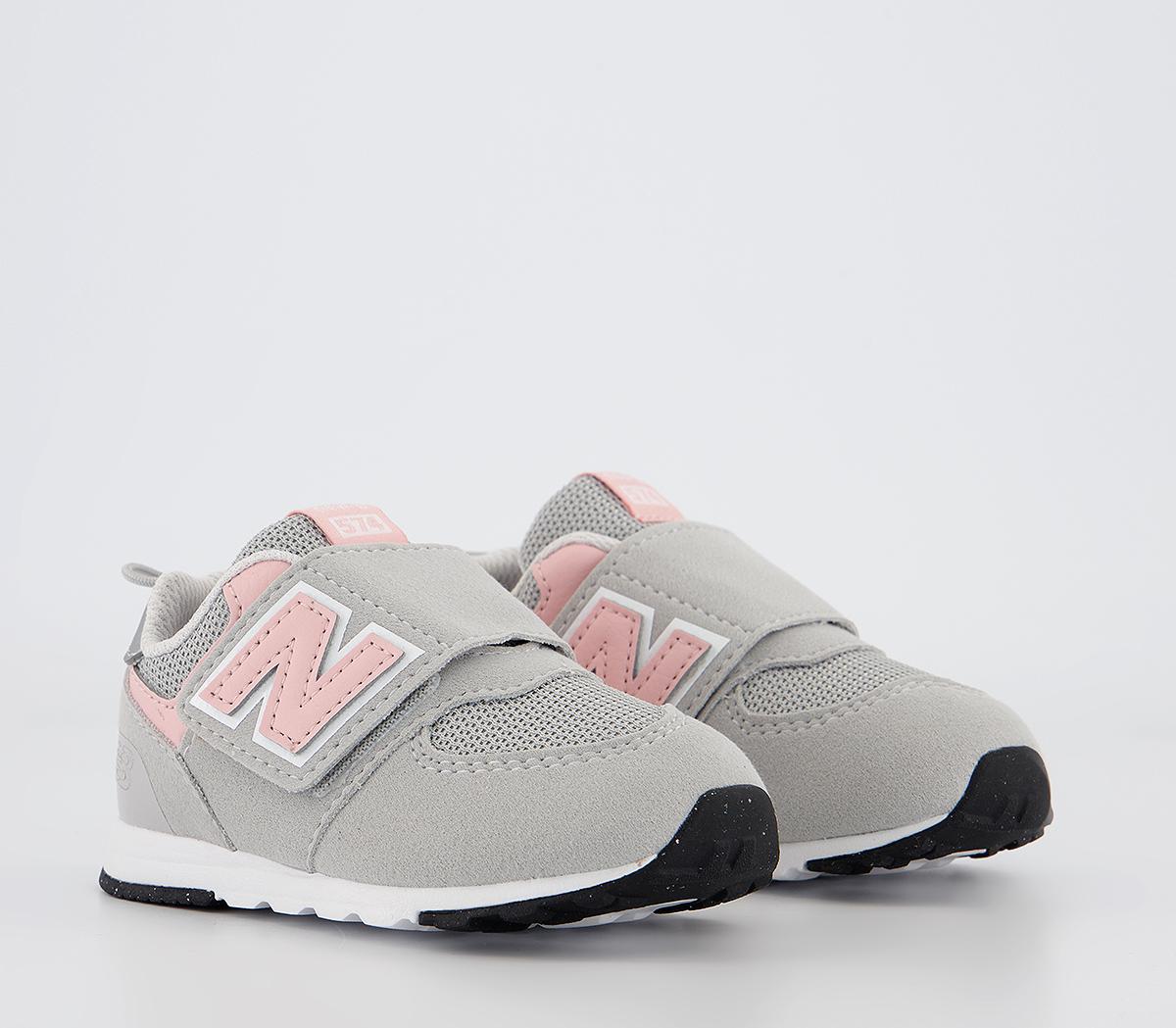 New Balance 574 Infant Trainers Grey Pink Unisex