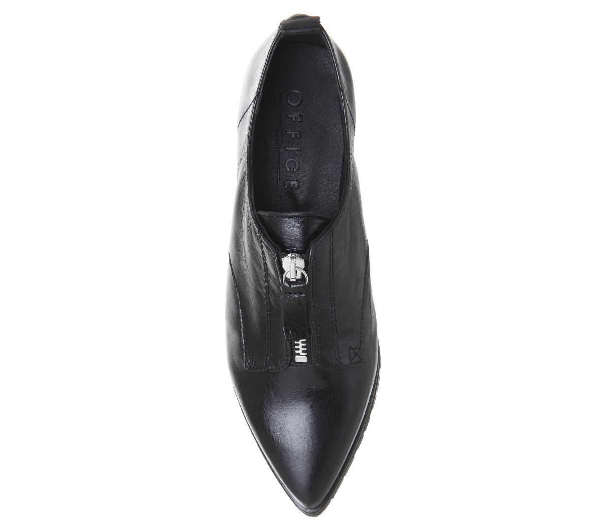 OFFICEFoster Zip Front Cleated ShoeBlack Leather