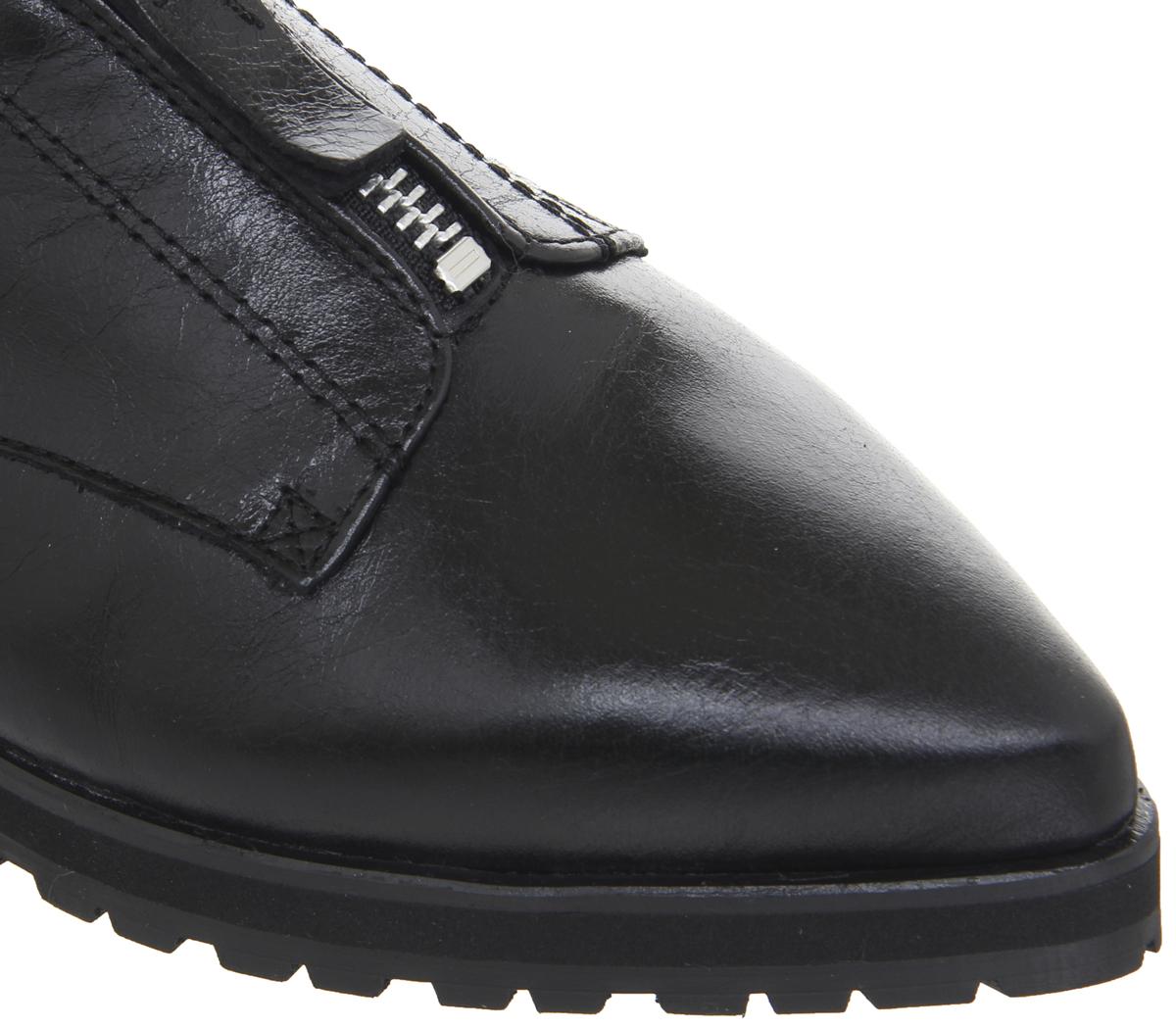 OFFICEFoster Zip Front Cleated ShoeBlack Leather