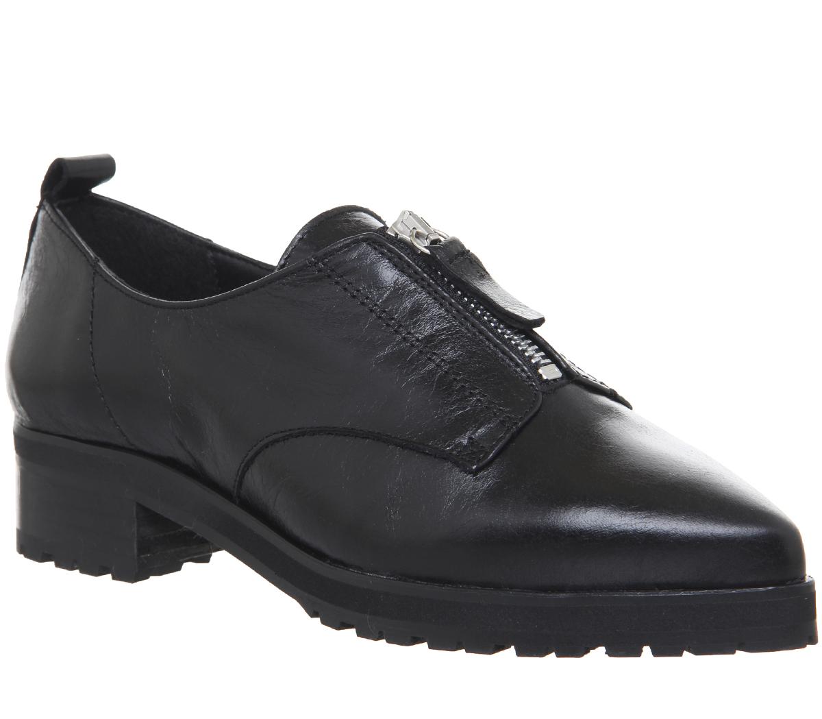 OFFICEFoster Zip Front Cleated ShoeBlack Leather