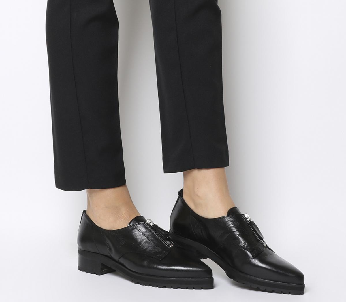 OFFICEFoster Zip Front Cleated ShoesBlack Leather