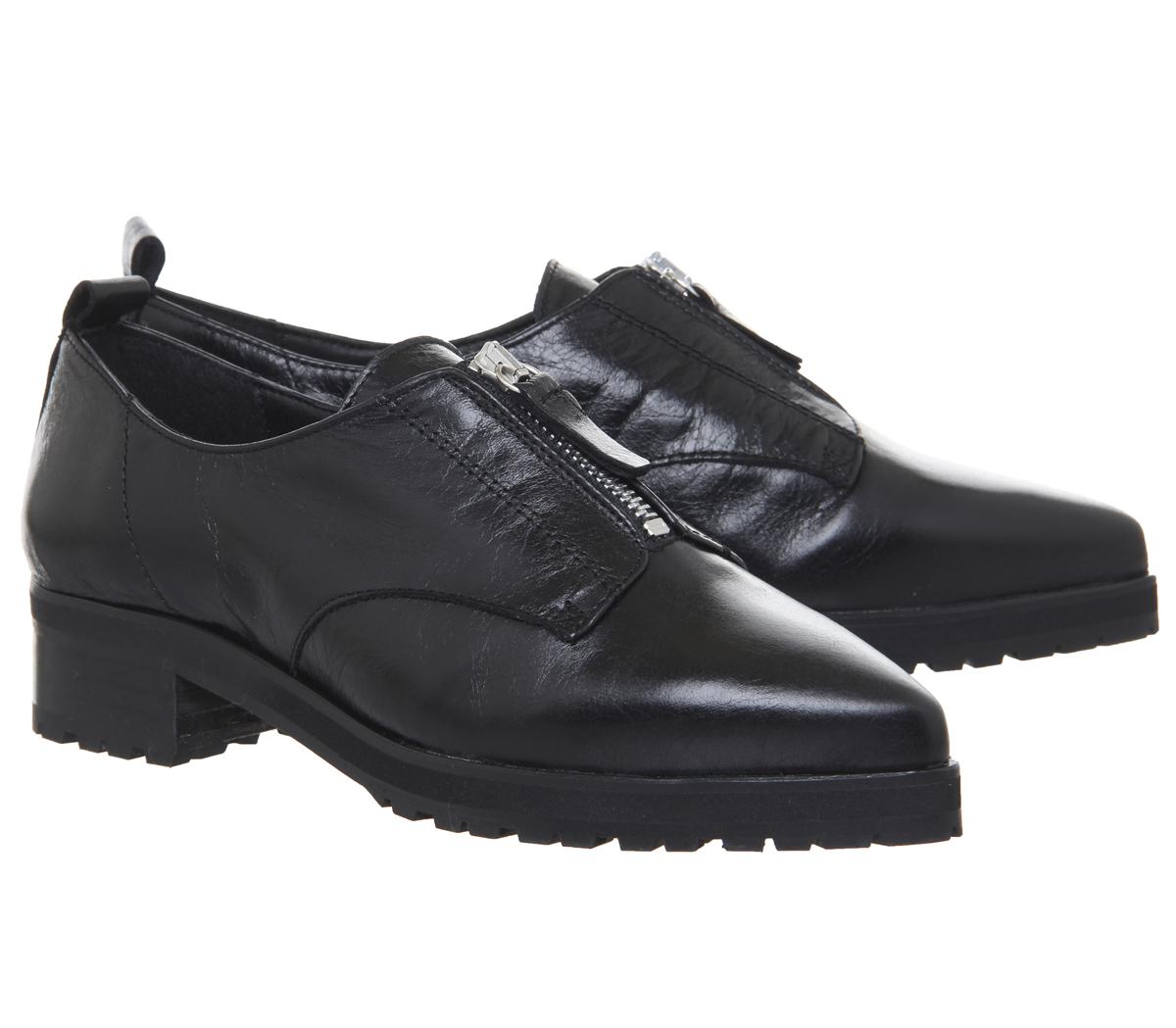 OFFICEFoster Zip Front Cleated ShoeBlack Leather