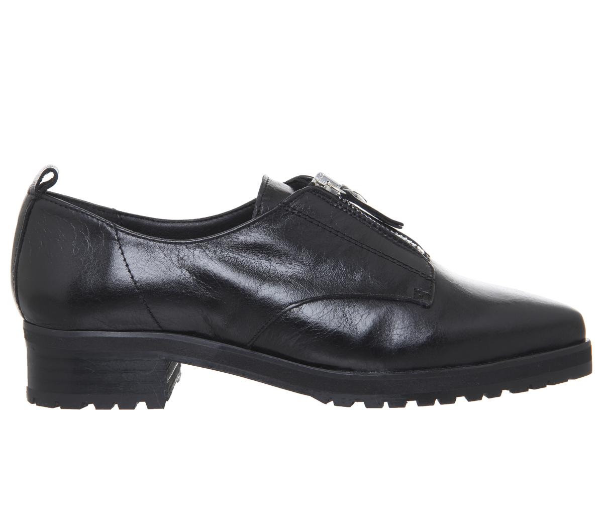 OFFICEFoster Zip Front Cleated ShoeBlack Leather