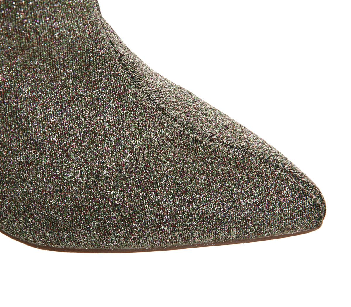 OFFICE Almighty Pointed Sock Boots Multi Glitter - Women's Boots