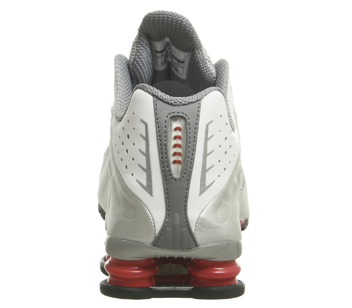 NikeNike Shox R4White Metallic Silver Cement Red Black