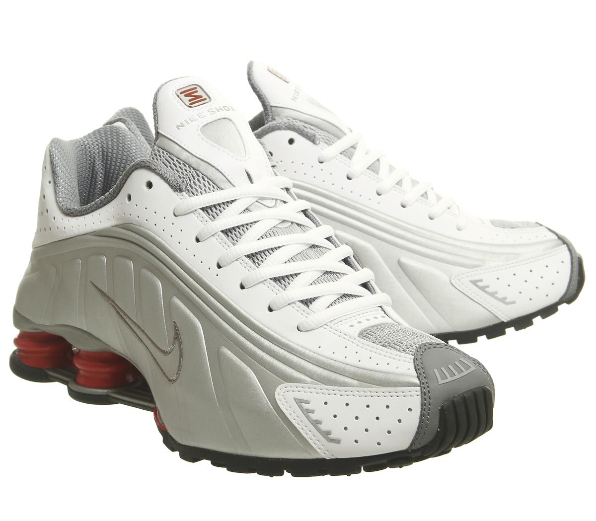 NikeNike Shox R4White Metallic Silver Cement Red Black