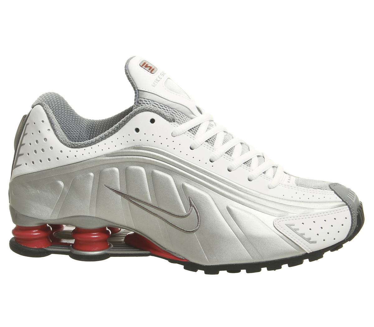NikeNike Shox R4White Metallic Silver Cement Red Black