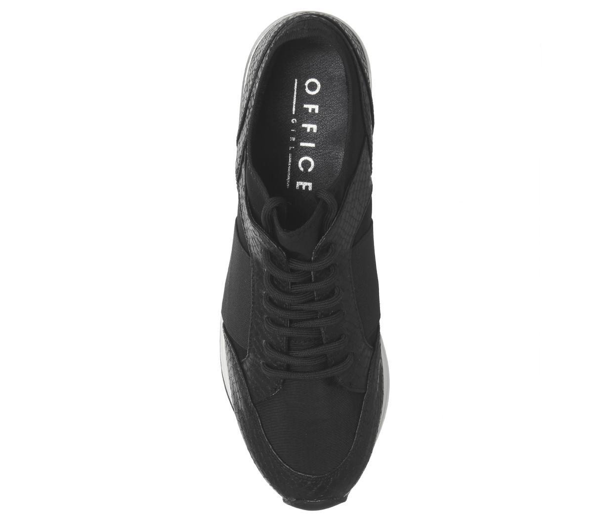 Office Fella Glam Lace Up Runners Office Fella Glam Lace Up Runners Black Snake