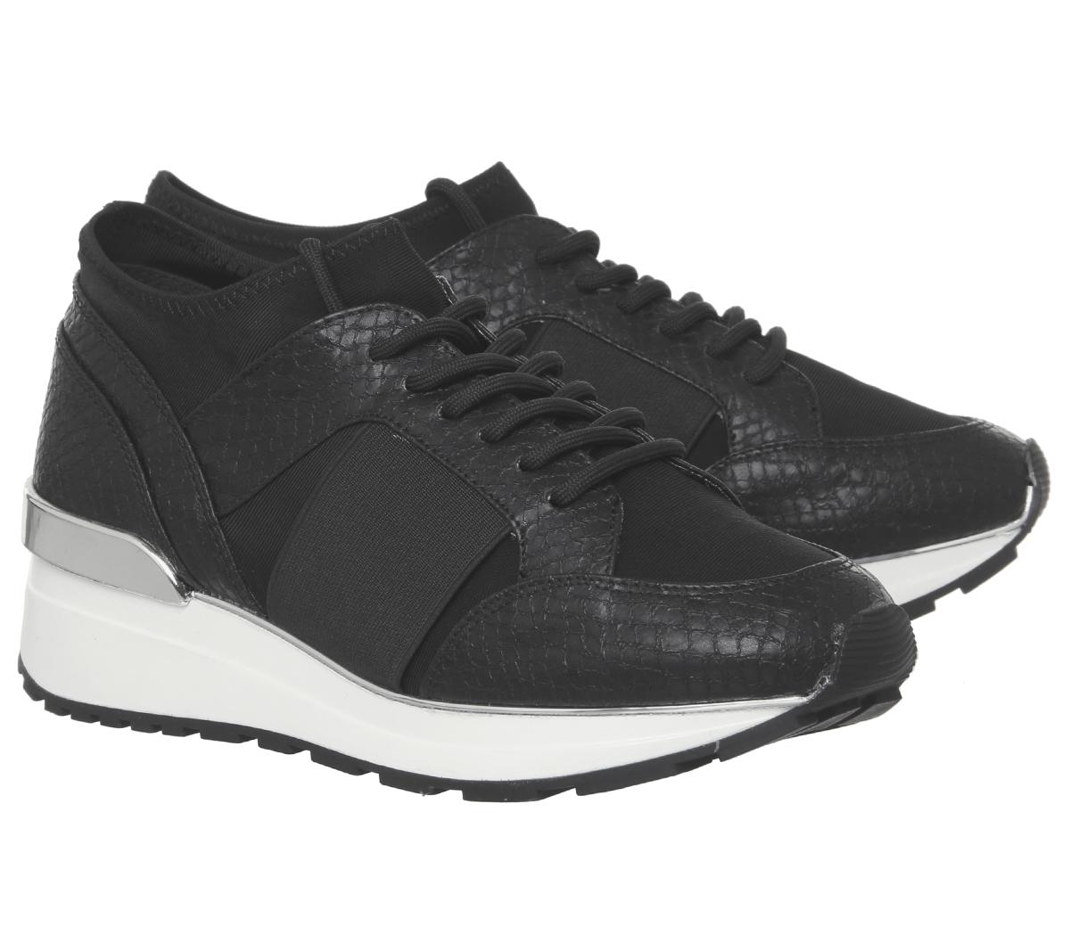 Office Fella Glam Lace Up Runners Office Fella Glam Lace Up Runners Black Snake