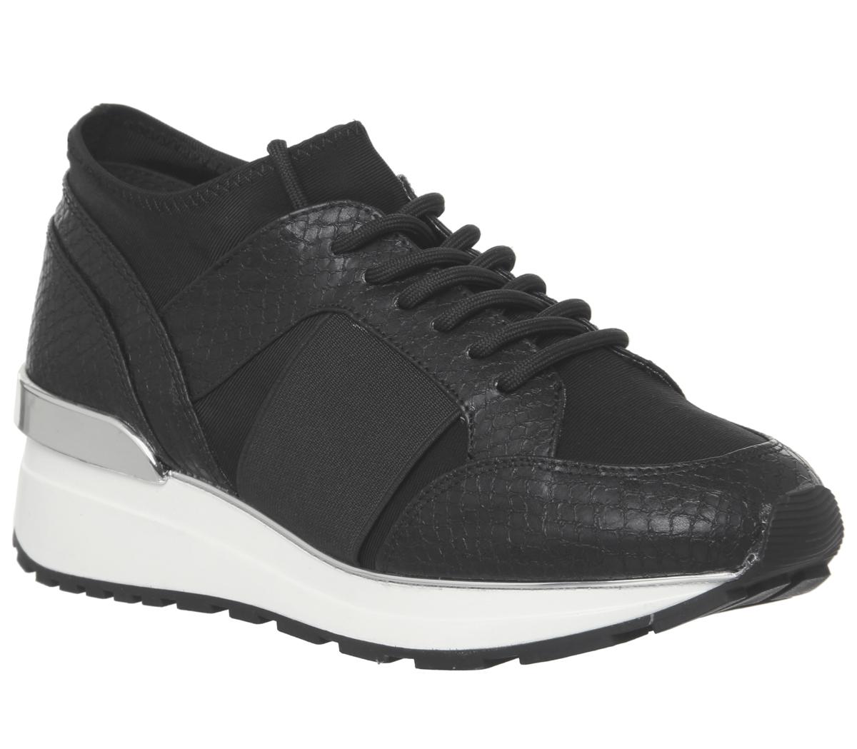 Office Fella Glam Lace Up Runners Office Fella Glam Lace Up Runners Black Snake