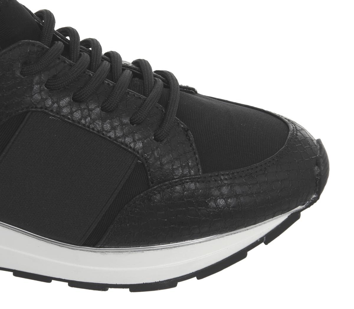 Office Fella Glam Lace Up Runners Office Fella Glam Lace Up Runners Black Snake