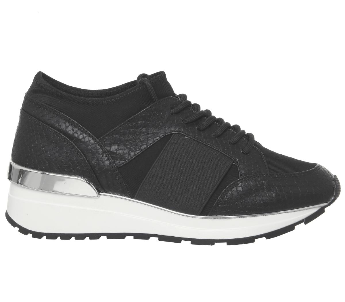 Office Fella Glam Lace Up Runners Office Fella Glam Lace Up Runners Black Snake