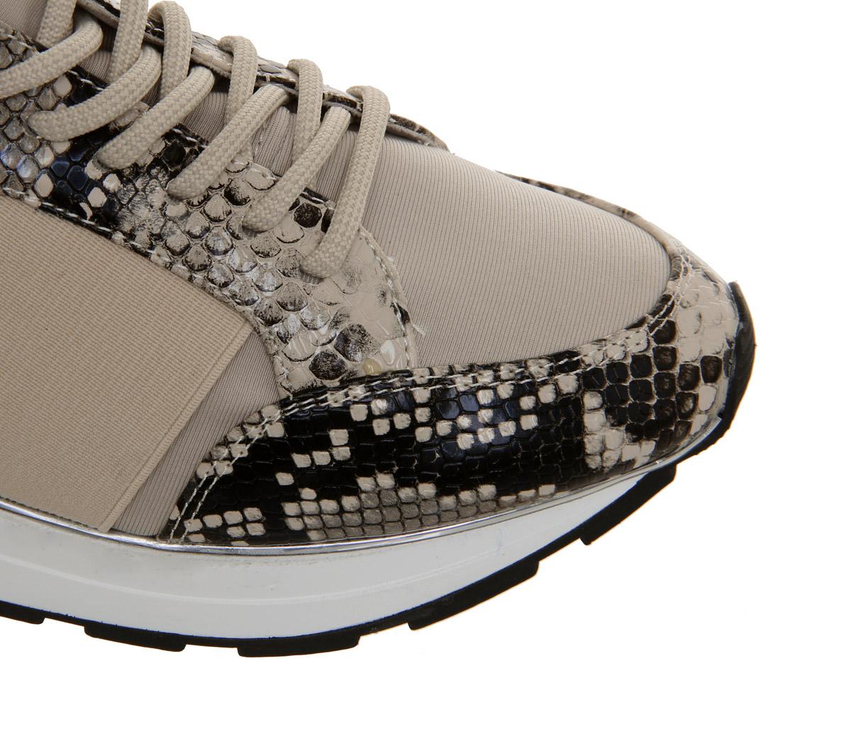 OFFICEFella Glam Lace Up RunnerNude Snake