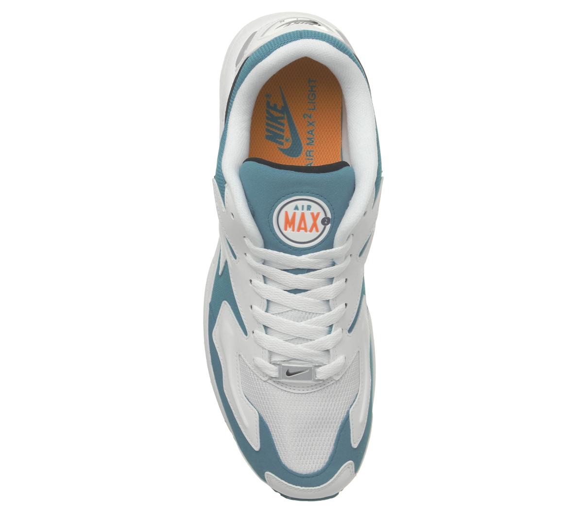 NikeAir Max 2 Light TrainersWhite Black Blue Lagoon Laser Orange Indigo Force