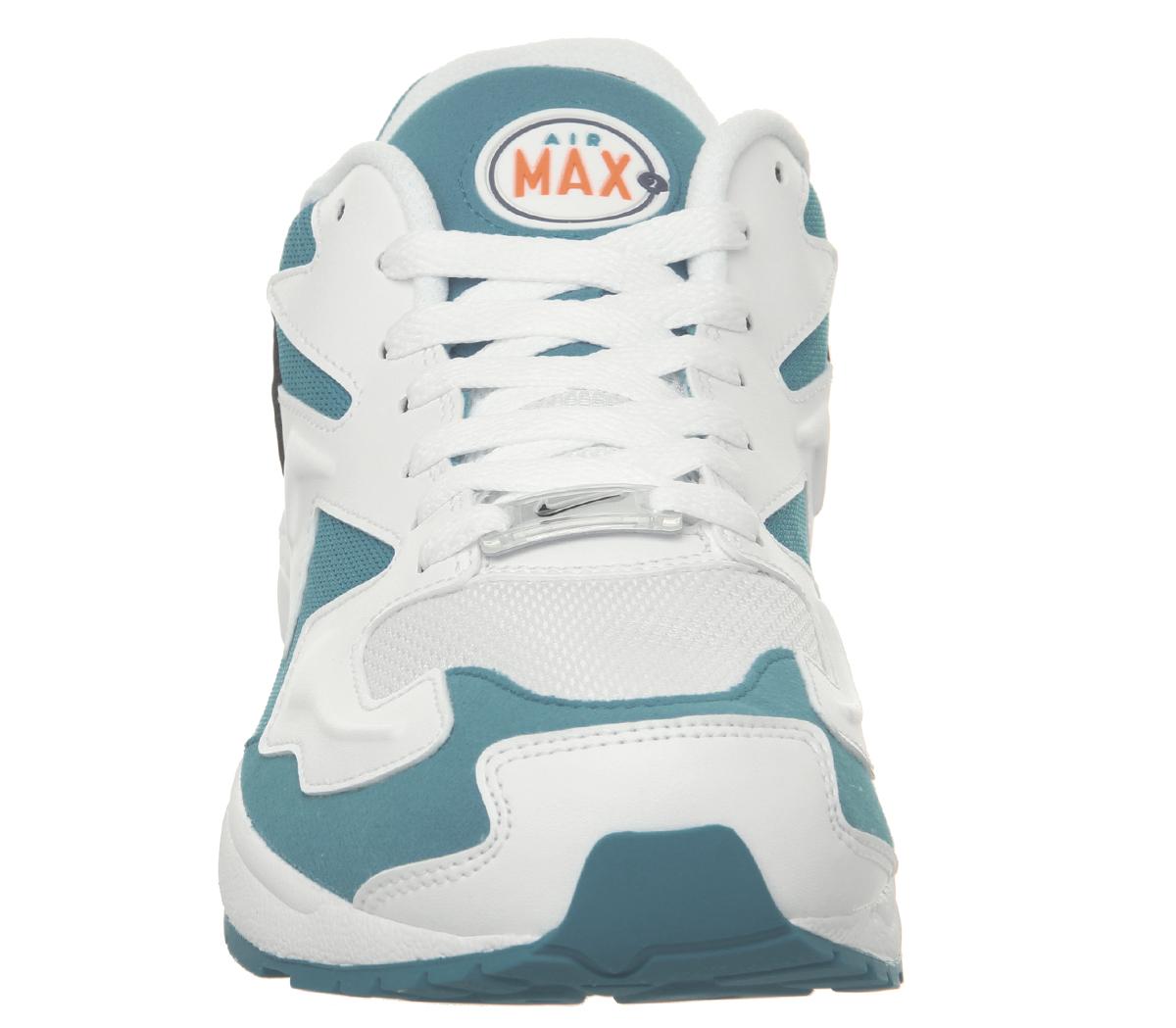 NikeAir Max 2 Light TrainersWhite Black Blue Lagoon Laser Orange Indigo Force