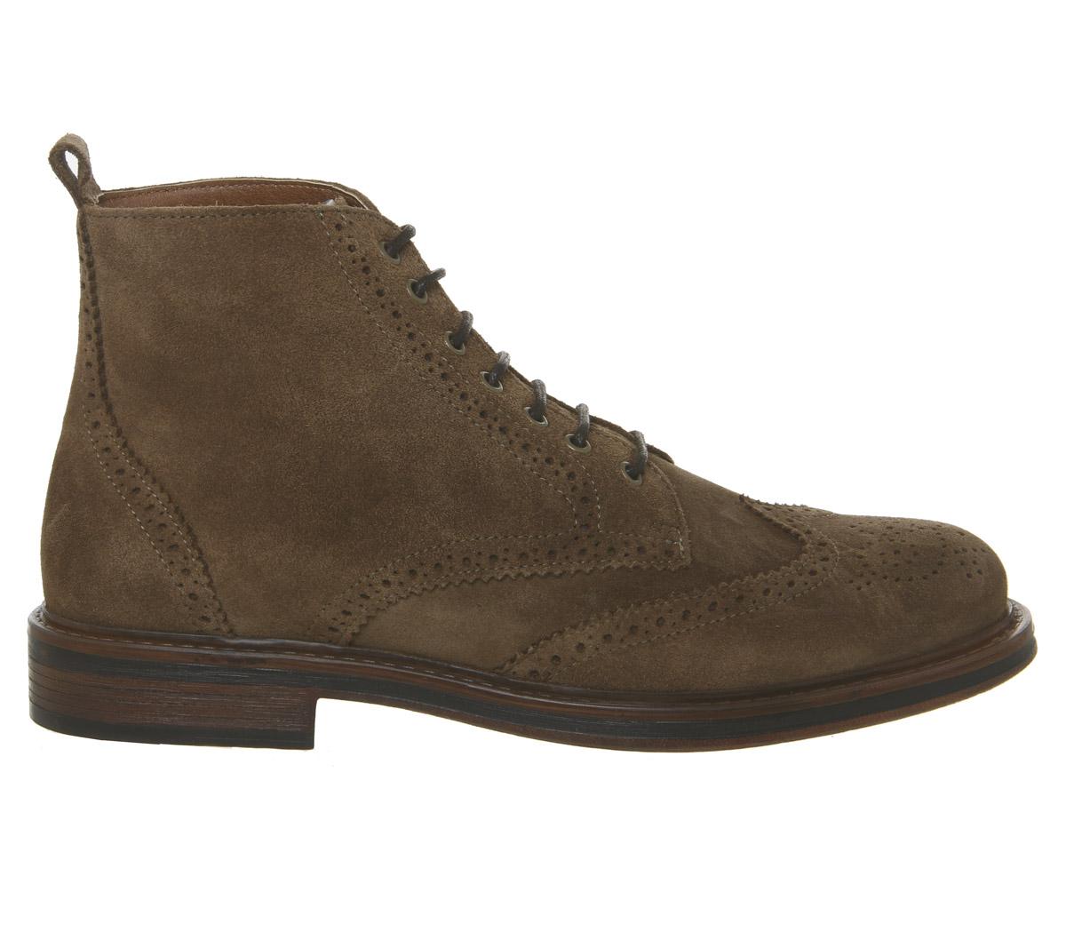 OFFICEInterpreter Brogue BootKhaki Suede