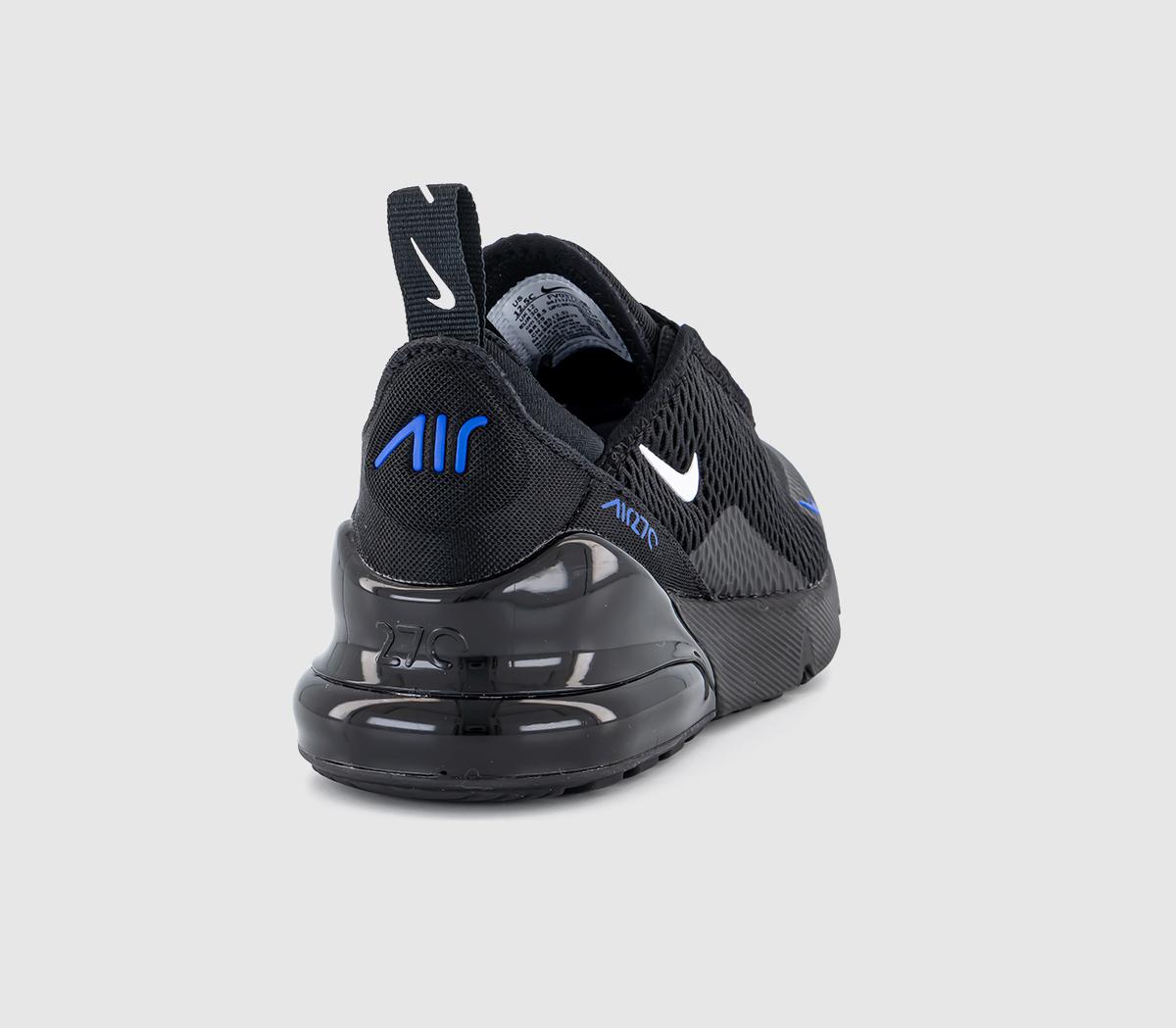 NikeAir Max 270 Kids TrainersBlack White Racer Blue