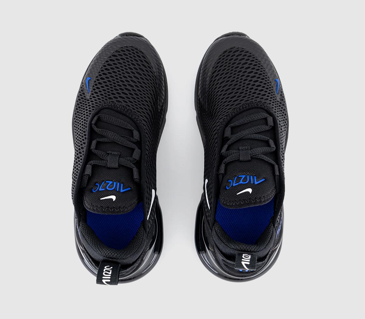 NikeAir Max 270 Kids TrainersBlack White Racer Blue